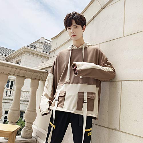 LMSHD Sudaderas con Capucha Hombres Bolsillos De Estilo Coreano Streetwear Sudaderas Sudaderas con Capucha De Gran Tamaño Sudadera Hip H