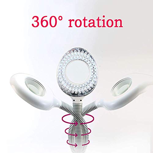 LMZJLU Lámpara de Aumento 8X con Brazo Giratorio Ajustable, Lupa para el Cuidado de la Piel, Belleza, manicura, Tatuaje, salón, SPA, lámpara de pie