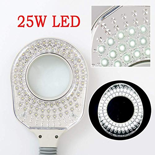 LMZJLU Lámpara de Aumento 8X con Brazo Giratorio Ajustable, Lupa para el Cuidado de la Piel, Belleza, manicura, Tatuaje, salón, SPA, lámpara de pie