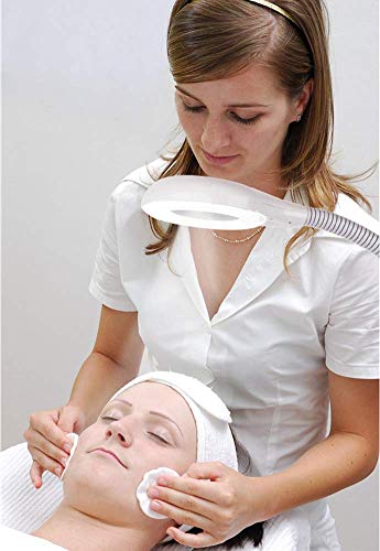 LMZJLU Lámpara de Aumento 8X con Brazo Giratorio Ajustable, Lupa para el Cuidado de la Piel, Belleza, manicura, Tatuaje, salón, SPA, lámpara de pie