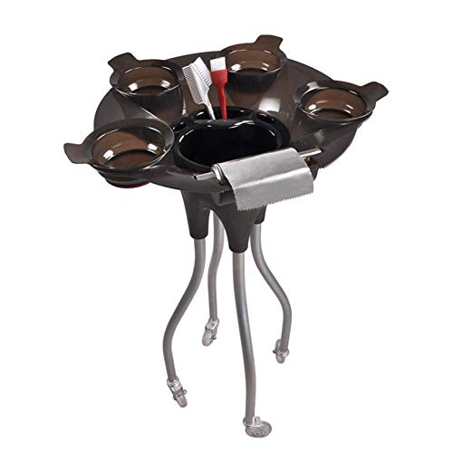 LNDDP Carrito peluquería con Tinte para el Cabello, Cuencos, Bandeja salón Belleza, Carrito Utilidad portátil, Almacenamiento para SPA, Accesorio para el Cabello con 4 Ruedas (Color: Negro)