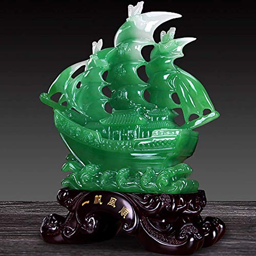 LNDDP Estatua Feng Shui para Negocios, Figuras Barco Vela dragón, decoración Escultura Prosperidad y Riqueza, Regalo Apertura Negocios Oficina