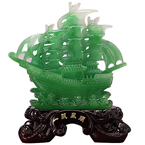 LNDDP Estatua Feng Shui para Negocios, Figuras Barco Vela dragón, decoración Escultura Prosperidad y Riqueza, Regalo Apertura Negocios Oficina