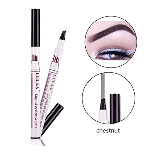 LNIEGE Lápiz de Cejas 4 Puntas Impermeable, Natural Lápiz de Cejas para Principiantes de Larga duración, Marcado Lápiz de Cejas Líquido Habilidad Maquillaje de Ojos 2 Piezas