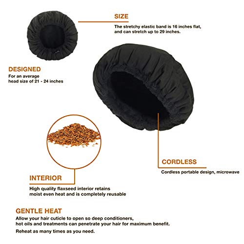 Locisne Gorro calor cabello lino acondicionamiento profundo térmico bricolaje,gorro acondicionamiento cabello micro apto microondas Terapia calor para vaporizar el cabello,spa Herramientas de peinado