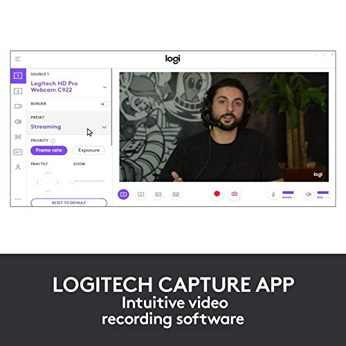Logitech Brio Stream Webcam, Streaming Full HD 1080p/60fps, Edición Streaming, Superrápida, Corrección de Iluminación HD, para Skype/Google Hangouts/FaceTime, Para Gaming, Portátil/PC/Mac, Color Negro
