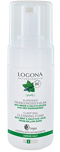 LOGONA - Espuma limpiadora de cosmética natural, efecto eficaz y equilibrante, tecnología micelar, absorbe el maquillaje especialmente suave de la piel, vegano, 100 ml