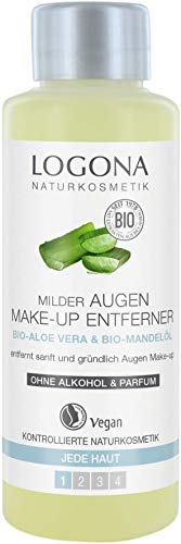 LOGONA Naturkosmetik suave ojos removedor de maquillaje elimina suavemente y a fondo maquillaje de ojos, sin alcohol ni perfume, vegano, 100 ml