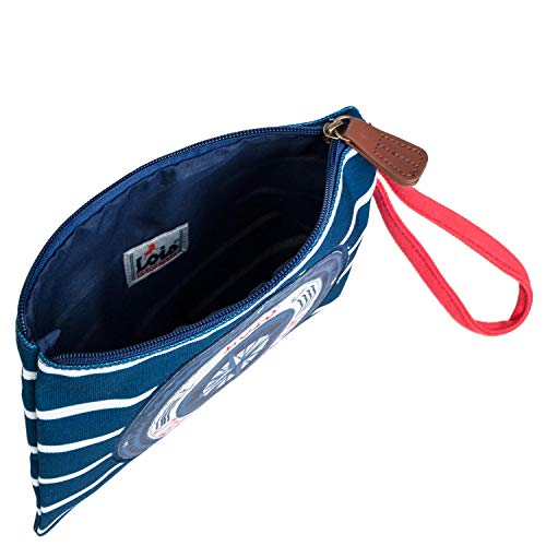 Lois - Neceser con Asa de Mano. Lona Estampada. Cierre Cremallera. Ideal para Playa en Verano o Viaje. Calidad Moda y Diseño. Bolso Tote a Juego. Resistente y Ligero. 601006, Color Marino