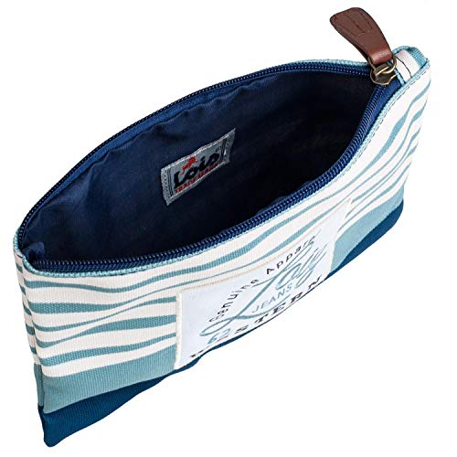 Lois - Neceser de Playa con Asa de Mano. Lona Estampada. Cierre Cremallera. Ideal para Verano o Viaje. Calidad Estilo y Diseño. Bolso Tote a Juego. Práctico y Reistente. 601008, Color Turquesa