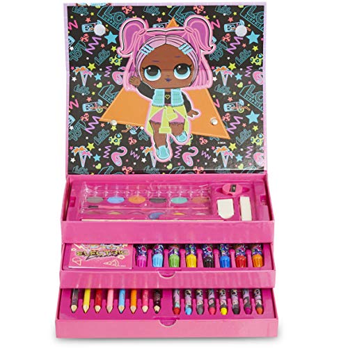 L.O.L. Surprise! Maletín Infantil Rosa De Pinturas con 52 Piezas | Juguetes Infantiles para Niños Y Niñas | Kit para Pintar O Hacer Manualidades para Niña | Medidas 26 X 13 X 9 Cm