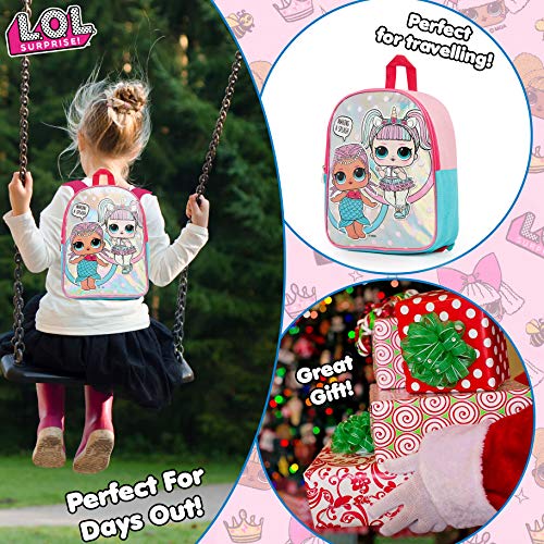 L.O.L. Surprise ! Mochilas para Niñas | Nuevas Mochilas Escolares Juveniles para Chicas De Confetti Pop | Mochila Infantil para Niños (Merbaby y Unicornio)