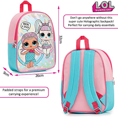 L.O.L. Surprise ! Mochilas para Niñas | Nuevas Mochilas Escolares Juveniles para Chicas De Confetti Pop | Mochila Infantil para Niños (Merbaby y Unicornio)