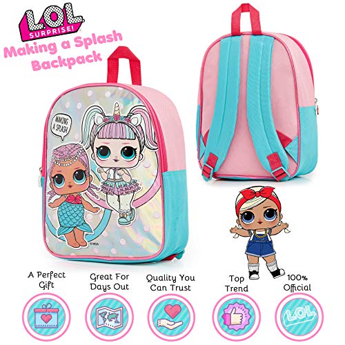 L.O.L. Surprise ! Mochilas para Niñas | Nuevas Mochilas Escolares Juveniles para Chicas De Confetti Pop | Mochila Infantil para Niños (Merbaby y Unicornio)