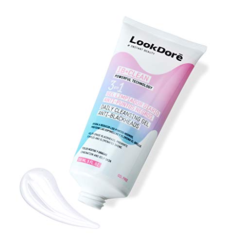 Lookdoré IB+ Clean Gel Limpiador Facial 3 en 1 -Quita espinillas y puntos negros, antiacné y matificante antibrillos de la piel grasa