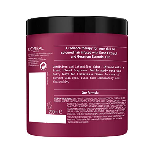 L'Oreal Botanicals Rose & Geranium - Mascarilla para el cabello vegano, 200 ml (embalaje puede variar)