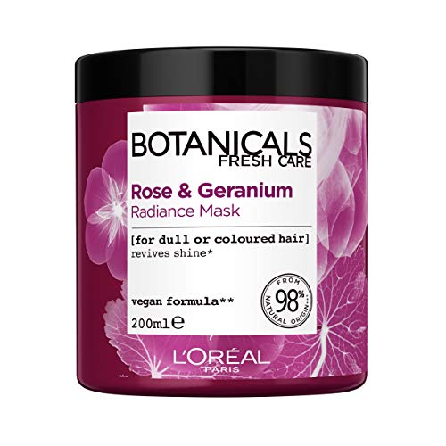 L'Oreal Botanicals Rose & Geranium - Mascarilla para el cabello vegano, 200 ml (embalaje puede variar)