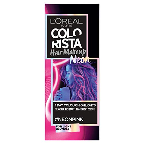 L'Oreal Colorista Hair Makeup Neon Pink Temporal Light Rubio Color de Cabello 30ml