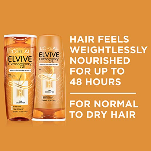 L’Oreal Elvive Extraordinary Oil - Acondicionador de coco para cabello normal a seco, 400 ml