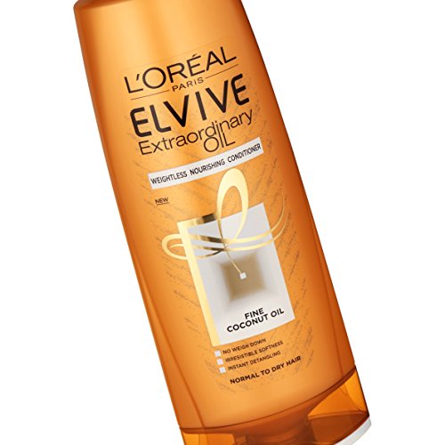 L’Oreal Elvive Extraordinary Oil - Acondicionador de coco para cabello normal a seco, 400 ml