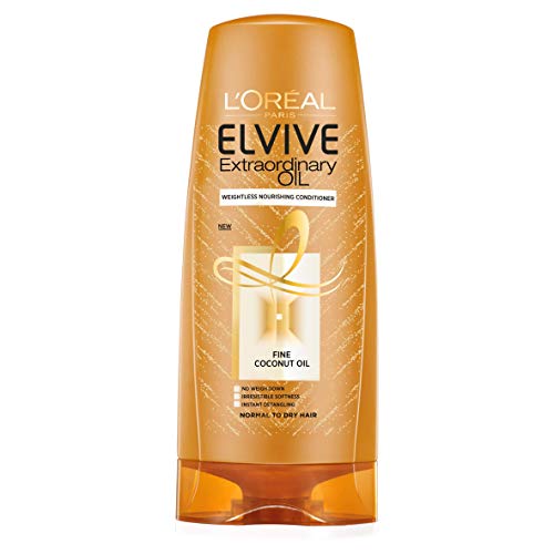L’Oreal Elvive Extraordinary Oil - Acondicionador de coco para cabello normal a seco, 400 ml