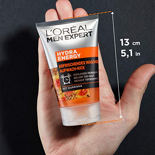L'Oréal Men Expert Hydra Energy - Set de regalo para hombres 24h hidratante con guarana (50 ml) y gel de lavado (100 ml) para el cuidado facial diario