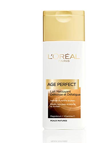 L'Oréal Paris Age Perfect - Leche Limpiadora antiarrugas y relajante – Pieles maduras – Juego de 2