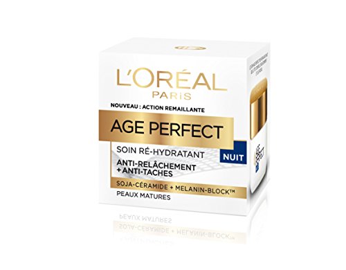 L'Oréal Paris - Age Perfect - Soin Nuit Ré-Hydratant - Anti-Relâchement & Anti-Tâches - Peaux Matures - 50 mL