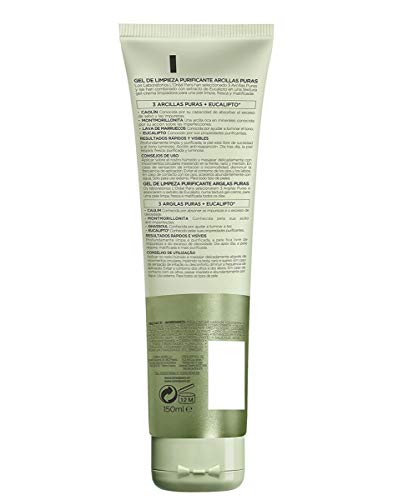 L'Oreal Paris Dermo Expertise - Arcillas puras gel limpiador purificante, color verde - 150 ml