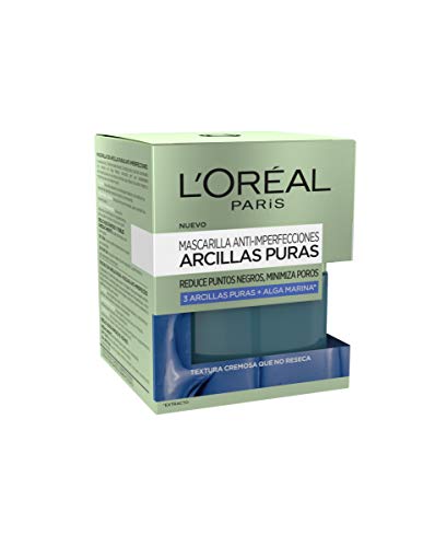 L'Oreal Paris Dermo Expertise - Arcillas puras mascarilla anti imperfecciones, color Azul - total 50 ml