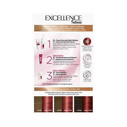 L'Oréal Paris Excellence Intense Coloración, Tono: 6,66 Rojo Escarlata Intenso