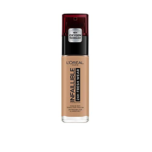 L'Oréal Paris Make-up designer Infalible 24H Fresh Wear Base de Maquillaje de Larga Duración - Tono 300 Ambre/Amber, 30 ml