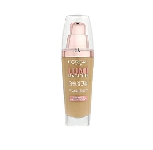 L’Oréal Paris Make-Up Designer Lumi Magique N4 Pure Beige base de maquillaje Frasco dispensador - Base de maquillaje (Frasco dispensador, Pure Beige, N4, Matificante, Hidratante, Iluminador, 14 h)