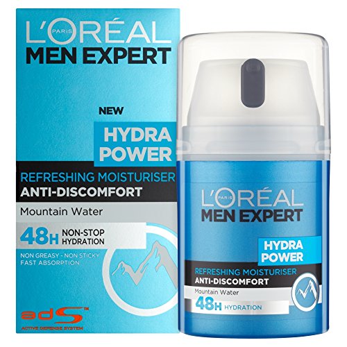 L’Oréal Paris Men Expert Hydra Power 50ml crema hidratante Hombres - Cremas hidratantes (Hombres, Piel normal, Hidratante, 48 h, Frasco dispensador, 50 ml)