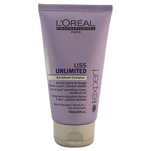 L'Oréal Professionnel Expert - Liss Unlimited Keratinoil Complex - Crema termo-alisadora intensa de 4 días para cabellos rebeldes - 150 ml
