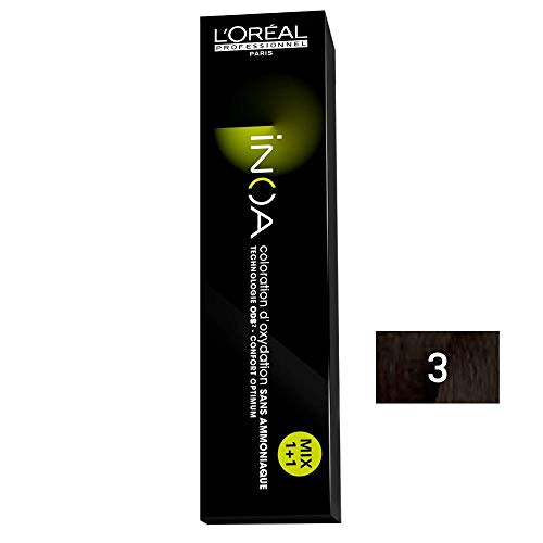 L'Oréal Professionnel INOA Coloración, Tono 3 Castaño oscuro - 60 gr
