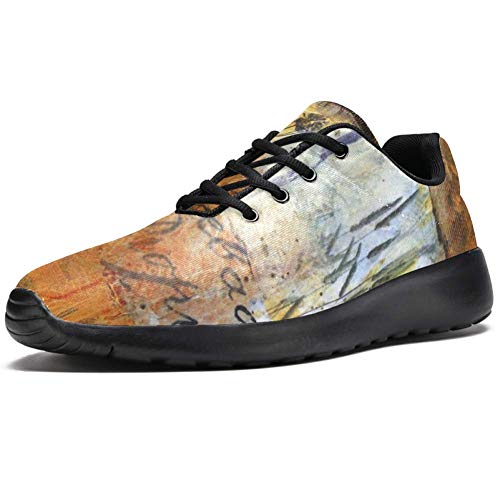 LORVIES - Pintura de cuna, cabeza de semillas de hinojo, zapatillas deportivas para hombre, para hombre, (multicolor), 44 EU
