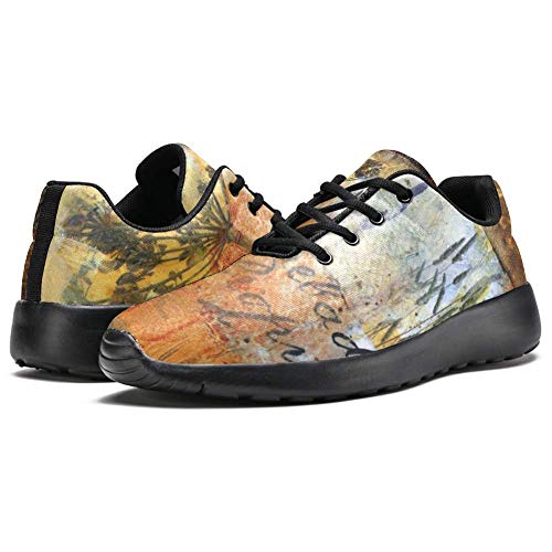 LORVIES - Pintura de cuna, cabeza de semillas de hinojo, zapatillas deportivas para hombre, para hombre, (multicolor), 44 EU
