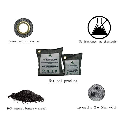 Louis-008 Bolsa de purificación de Aire, Sensor de Olor a carbón Activado 100% Natural, ambientador, deshumidificación doméstica, Agente antimoho, desodorización de Calzado(500g*1，200g*1)
