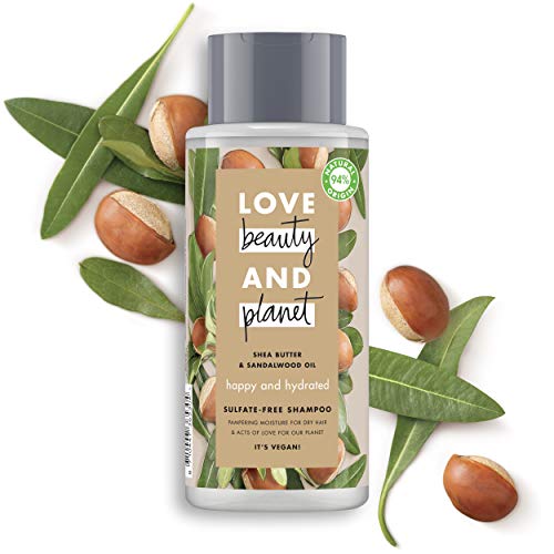 Love Beauty And Planet Manteca de Karité y Sándalo Vegano Champú para Cabello Seco - 400 ml