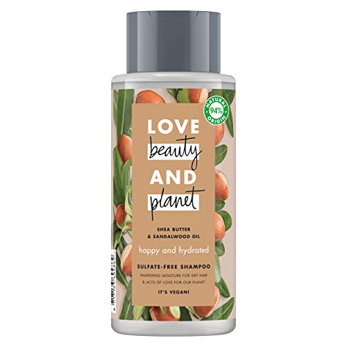 Love Beauty And Planet Manteca de Karité y Sándalo Vegano Champú para Cabello Seco - 400 ml