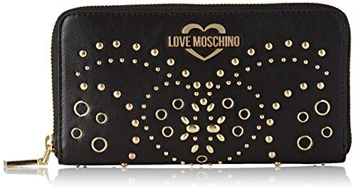 Love Moschino PU, Cartera. para Mujer, Multicolor (Nero Galvanic Oro), 15x10x15 Centimeters (W x H x L)