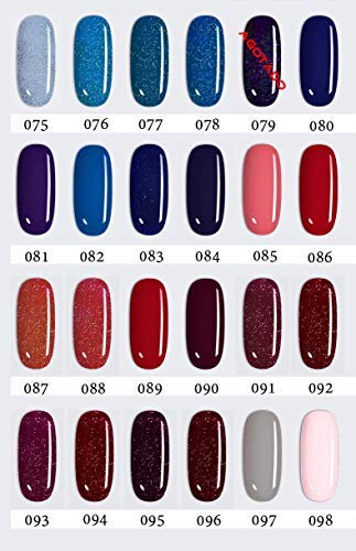 LOVECRAZY - Kit de Esmaltes de Uñas en Gel Semipermanente, 10 Colores de Esmaltes y Top Coat Base Coat