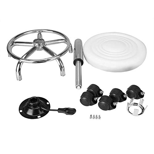 LOVECRAZY Taburete Giratorio con Ruedas Silla Belleza para Peluquería, Cosmética, Dentista, Silla de Trabajo Profesional Giratoria con Ruedas (Blanco 2)