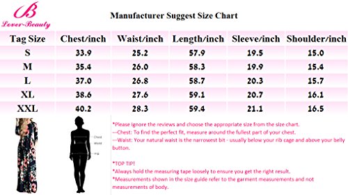 Lover-Beauty Ropa Mujer Vestido Largo de Verano Top Falda de Manga Larga con Estampada FlOLal