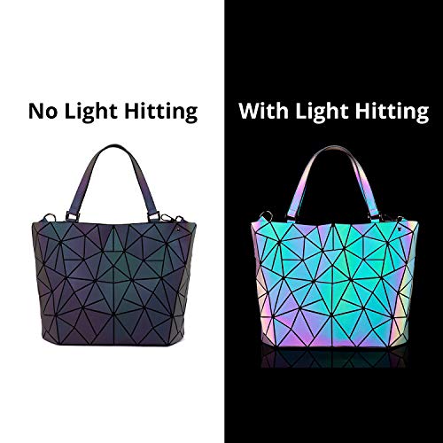 LOVEVOOK Geométrico Conjunto de Bolsos de Mujer, Regalo del dia de las madres, 3pcs Bolso Bandolera Bolso Cruzado Billetera,Elegante Bolso Señora Tote PU Cuero