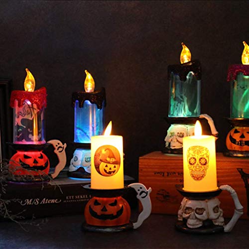 LQH Decoración de la lámpara LED del cráneo de Halloween Calabaza Parpadeo luz de la Vela del Partido Inicio (Size : 3)