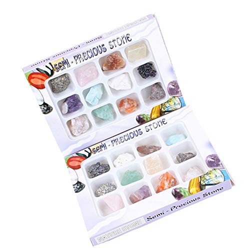 LQKYWNA Gems Rock Mineral Specimen Juguetes Educativos con Caja De Colección Gran Regalo De Ciencia para Entusiastas De La Mineralogía Y La Geología De Cualquier Edad