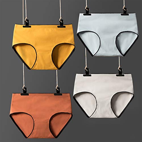 LQQ Bragas Braguitas Tangas Pack De 4 Braguitas Elásticas De Algodón Peinado Completo para Mujer Bragas Ropa Interior Sin Costuras Algodón Puro Suave Y Transpirable con El Mejor Ajuste