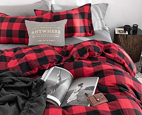 LTLCLZ Literie Rayas en algodón nórdico de Cuatro Piezas, Tintado, en algodón, Nouvelle Literie en algodón Simple (200 * 230 cm)